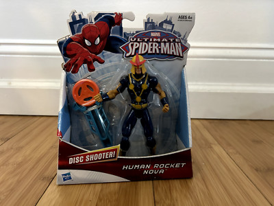 HASBRO MARVEL ULTIMATE SPIDER-MAN HUMAN ROCKET NOVA FIGURE w/DISC SHOOTER NEW