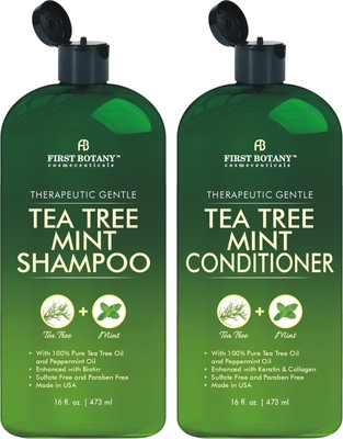 Tea Tree Mint Shampoo and Conditioner - Pure Tea Tree Oil & Peppermint Oil - ...
