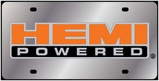 Hemi Powered Stainless Steel License Plate Chrome