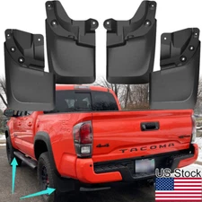 4pcs Front & Rear Splash Guards Mud Flaps For 16-23 Toyota Tacoma W/Fender Flare