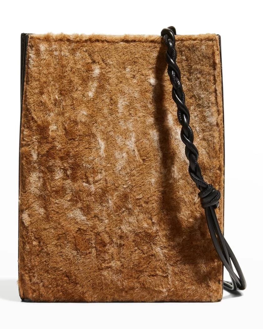 jil sander brown braided crossbody bag