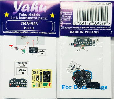 Yahu 1/48 P-47B Thunderbolt Instrument Panel for Dora Wings kits