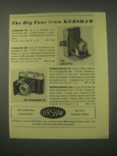 1949 Kershaw Cameras Ad - Curlew II, Curlew III, Peregrine II and Peregrine III