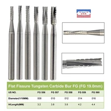 Wave Dental Operative Tungsten Carbide Bur Straight Fissure FG 556 557 558