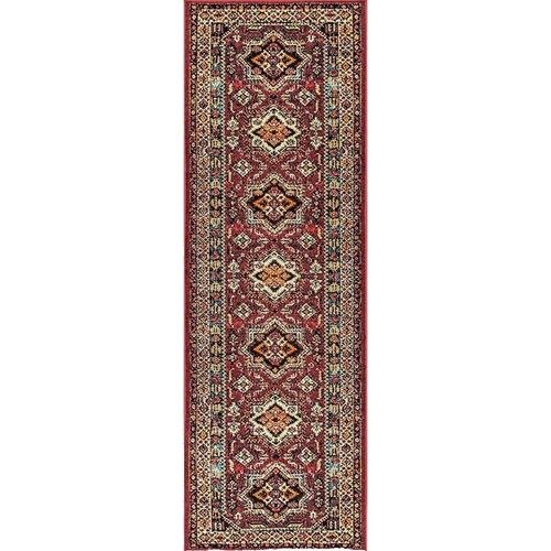 Tapis Coureur Persan Rouge Senneh Pak – 3x10 Pieds (94x269cm), 100% Laine, Noué à La Main