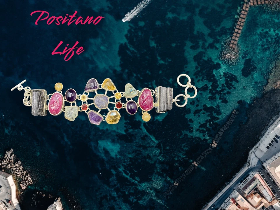 Moda Positano Gioielli - Collezione Zaffiro - Bracciale Ag925 Rubino, Tormalina - Immagine 2 di 4