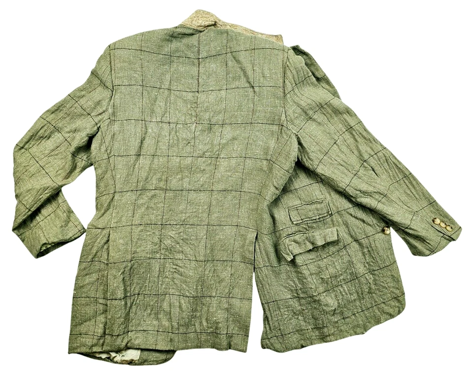 *LO ÚLTIMO BLAZER POLO RALPH LAUREN FORRO LANA A CUADROS SEDA BEIGE Chaqueta 42L S de Colección Para Hombre Foto 4 de 4