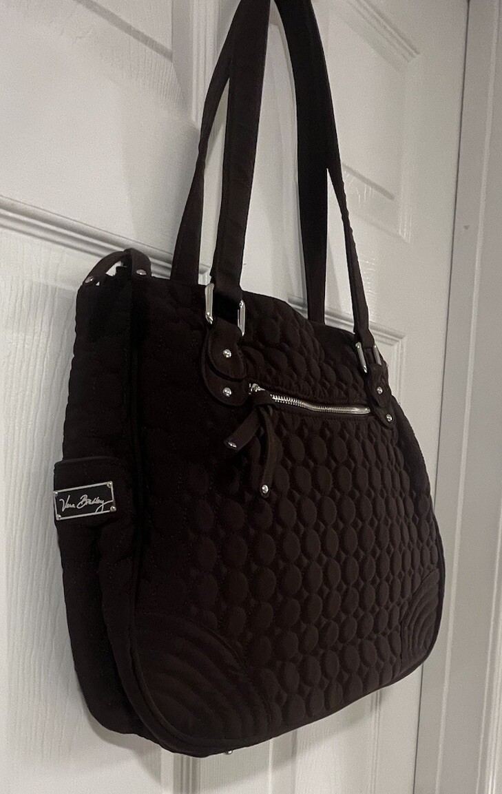 Vera Bradley Solid Brown Espresso Circle Quilted … - image 3