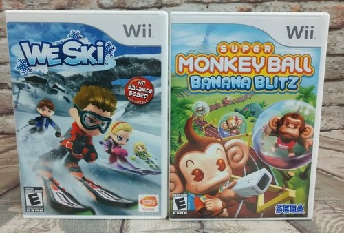 Nintendo Wii Video Game Bundle~ We Ski & Super Monkey Ball Banana Blitz Complete - Picture 2 of 10