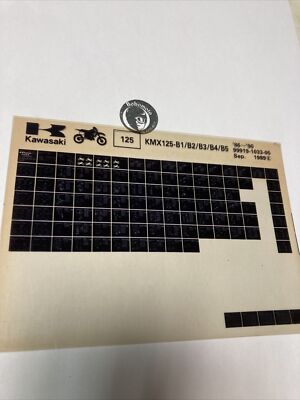 Kawasaki Kmx125 B1 B2 B3 B4 B5 1986 / 1990 Microfiche Spare Parts