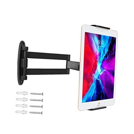 Tablet Wall Mount with Adjustable Long Arm Hinge 360° Swivel Bracket for 4.7-image