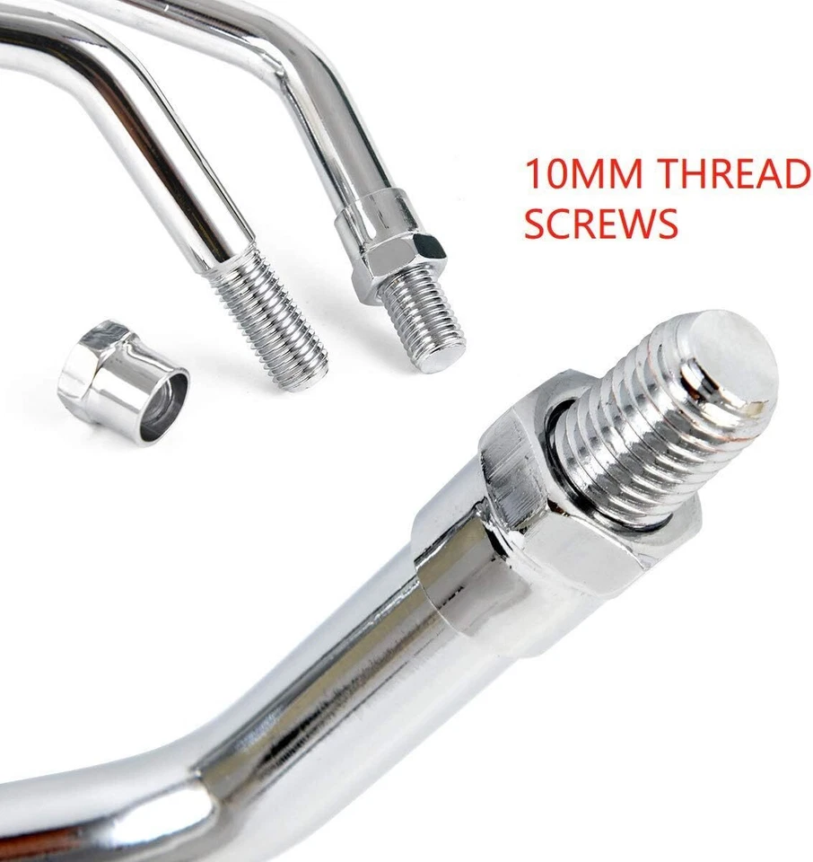 Espejos retrovisores cromados 10 mm para kawasaki ZRX1100 ZRX1200 ZR1100 ZR1200 Foto 4 de 4