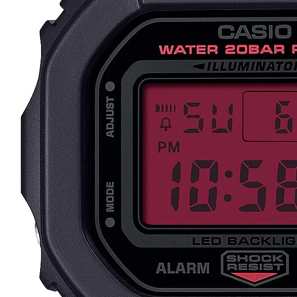 CASIO G-SHOCK DW-5600BBR-1JF BLACK AND BOLD RED Dial Square
