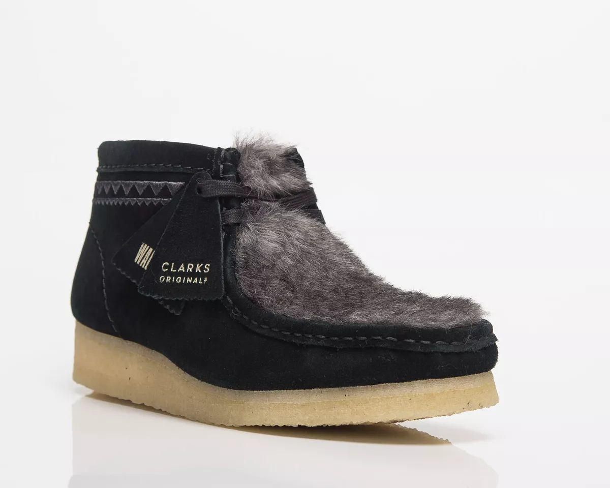 Women Originals Wallabee Faux Fur Suede Black Interest 68750 |