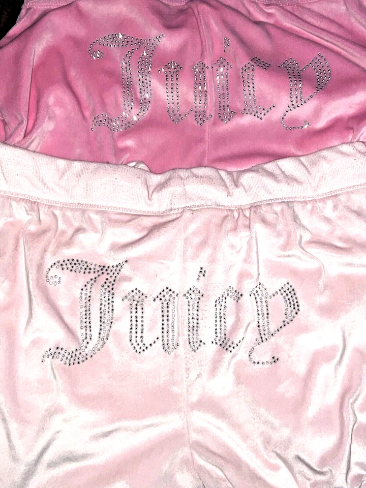 2 piezas Juicy Couture Ropa de dormir Pijama Pantalones Acampanados, Rosa, L, XL Terciopelo Terciopelo Bling Foto 3 de 4