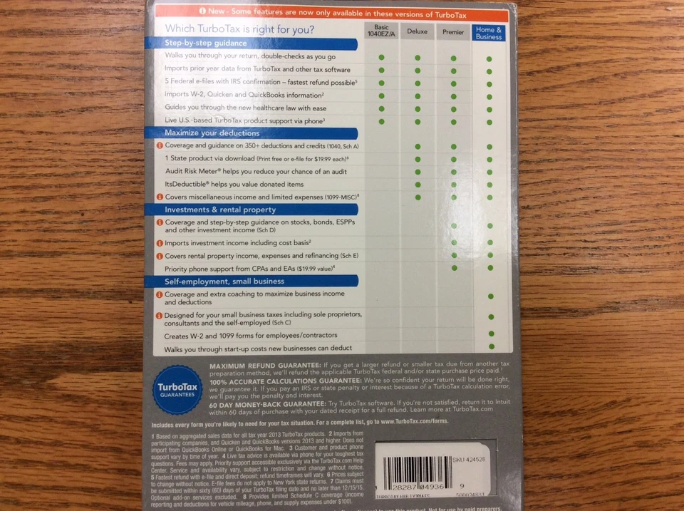 NEW Turbotax 2014 Home Business Federal & State. SKU: 424528 - Image 2 of 3