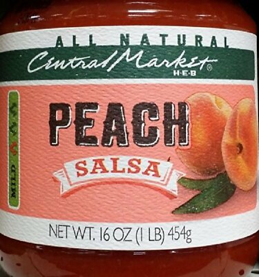 Central Market HEB Salsa 16 Oz (Pack of 2) (Peach Salsa - Mild)