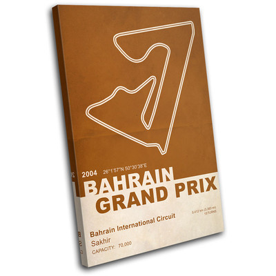 International Circuit Bahrain Sakhir Grand Prix F1 Race Track Canvas Art Print