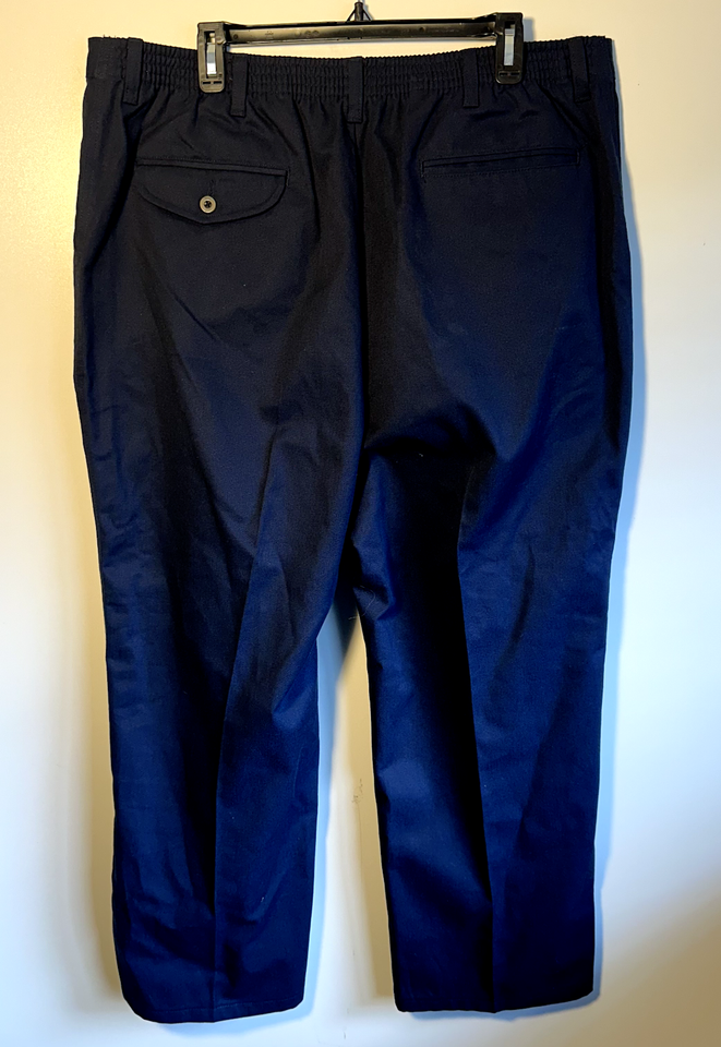 Towncraft Easy Care Full Elastic Waist Men's Pants 40x32 Navy Blue. M