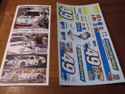Derrike Cope #49 2002 PAX/DOC Dodge Intrepid 1/24th scale decals LoboGraphix