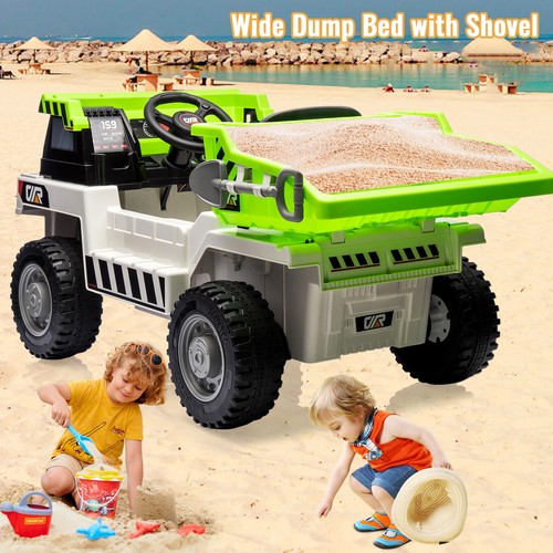 Kids Ride On Dump Truck, 12V Ride On Car With Electric Dump Bed for Kids Gifts - Picture 15 of 29