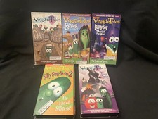 Veggietales VHS Lot 5 - Silly Sing A Long 2 Esther Dave Larry Boy Rack VHS Tapes
