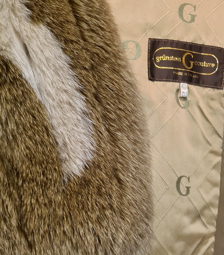 Pelzmantel Grünstein Blaufuchs Fell Pelz Couture Jacke Bicolor Muster Grün Rar - Bild 9 von 9