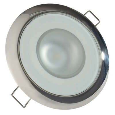 Lumitec Mirage - Flush Mount Down Light - Glass Finish/Polished SS Bezel - 2-Col