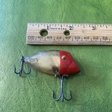 Vintage Fishing Lite PICO PERCH Swim Red Transparent Clear Gold Eyes Texas