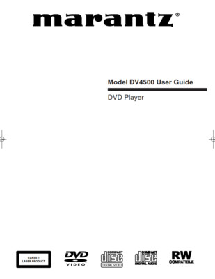 Marantz DV4500 DVD Player Owners Manual