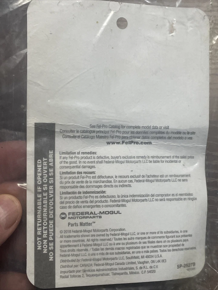 Junta de carcasa de refrigerante termostato Fel-Pro 35692 para Dodge y Jeep Foto 4 de 4