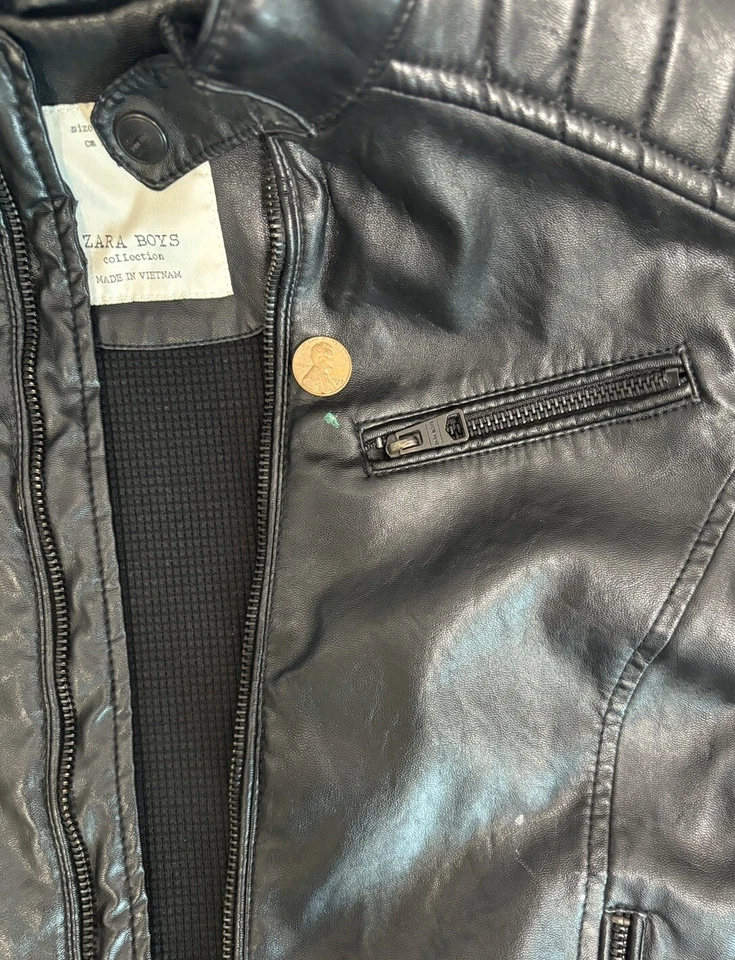 Chaqueta Moto Colección Niños Imitación Cuero Talla 8 (128cm) Color Negro Foto 4 de 4