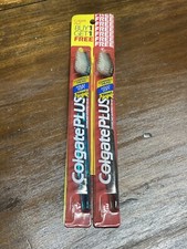 2 Colgate Plus Diamond Head Toothbrush Movie Prop Retro NOS Vintage