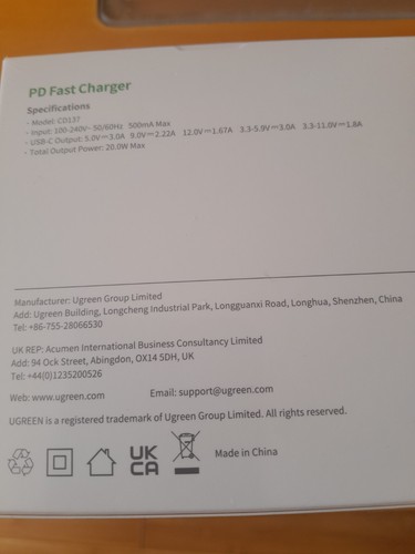 Ugreen PD Fast Changer ModelCD137 - Zdjęcie 7 z 8