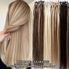Micro Ring Beads Loop Link Real Remy Human Hair Extensions Thick Balayage ASP