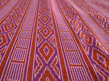 Groovy Vintage Pink Purple Geometric Double Knit Fabric BTHY #55