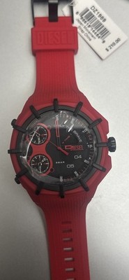 Diesel ''Only The Brave'' Men's 3 Hand, 3 Zones Analog Watch Red Band MSRP $210.