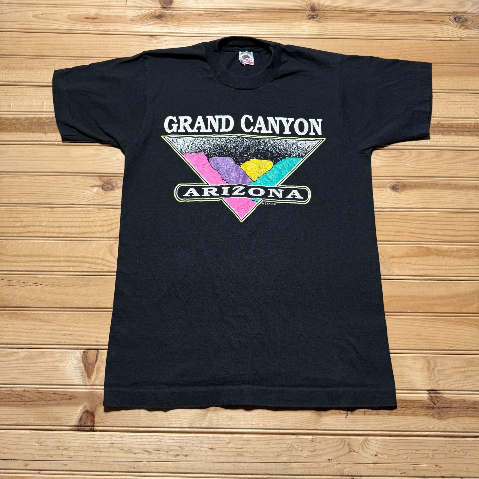 Vintage 1990 Grand Canyon Arizona Neon Graphic Souvenir T-Shirt USA Made Medium