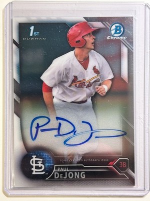 Paul DeJong AUTO~RC Bowman Chrome 2016 Certified Rookie Autograph Signature SP