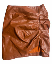 DO+BE Brown Faux Leather Mini Skirt Size Smal...