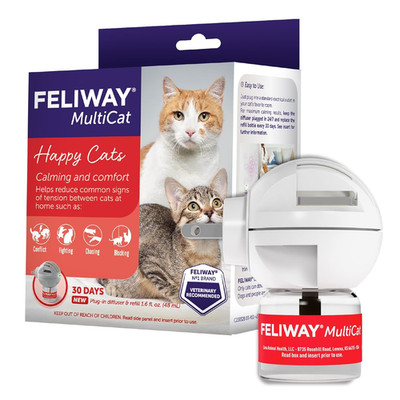 Multicat 30 Day Cat Calming Plug in Pheromone Diffuser Starter Kit, 48Ml - Helps