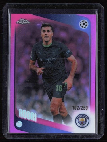2025-26 Topps Chrome UEFA Club Competitions #171 Rodri Pink Refractor #/250
