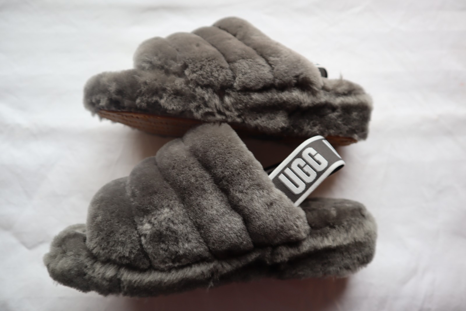 Gray Shearling UGG Fluff Yeah Elastic Slingback S… - image 3