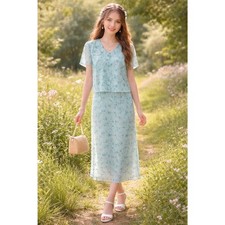 Fairycore Sag Harbor VTG Chiffon Dress Attached Bolero Size 12P 12 Petite