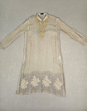 Agha Noor Ivory Embroidered Kurta Medium Women 100 Pure Fabric 1104 DAA