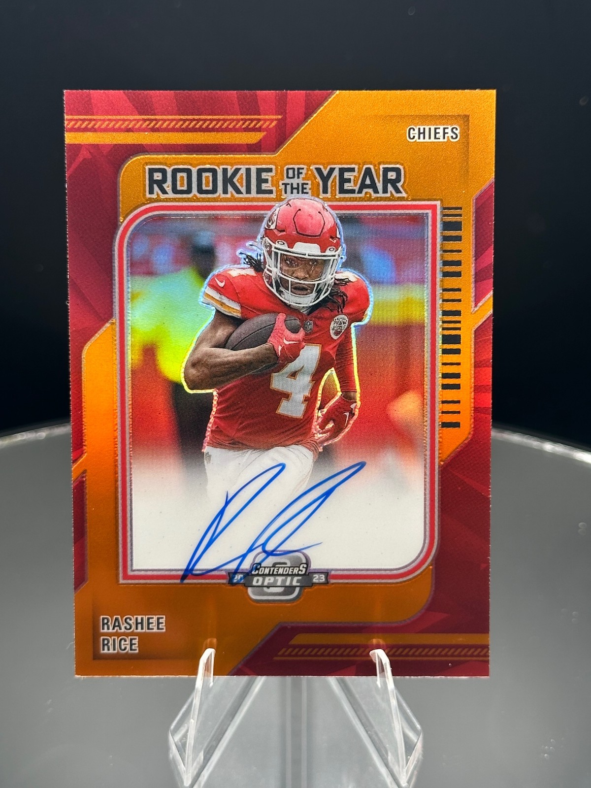 2023 Contenders Optic Rashee Rice Rookie of the Year Contenders Orange #/50
