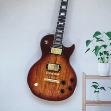 LP Electric Guitar Maple Top Gold Parts Solid Body HH Pickups US warehouse