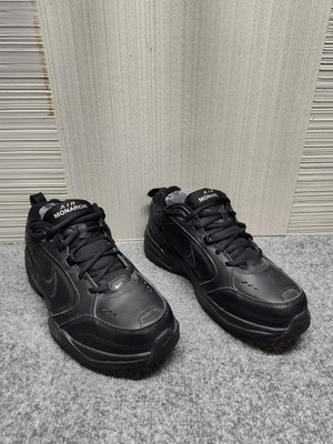 Nike Air Monarch Men Sneaker 9.5W Black Lace Up Closed Toe Logo Training ShoeS