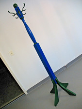 VINTAGE  PAINTED    WOODEN  FREE STANDING HALL COAT TREE    75''  TALL
