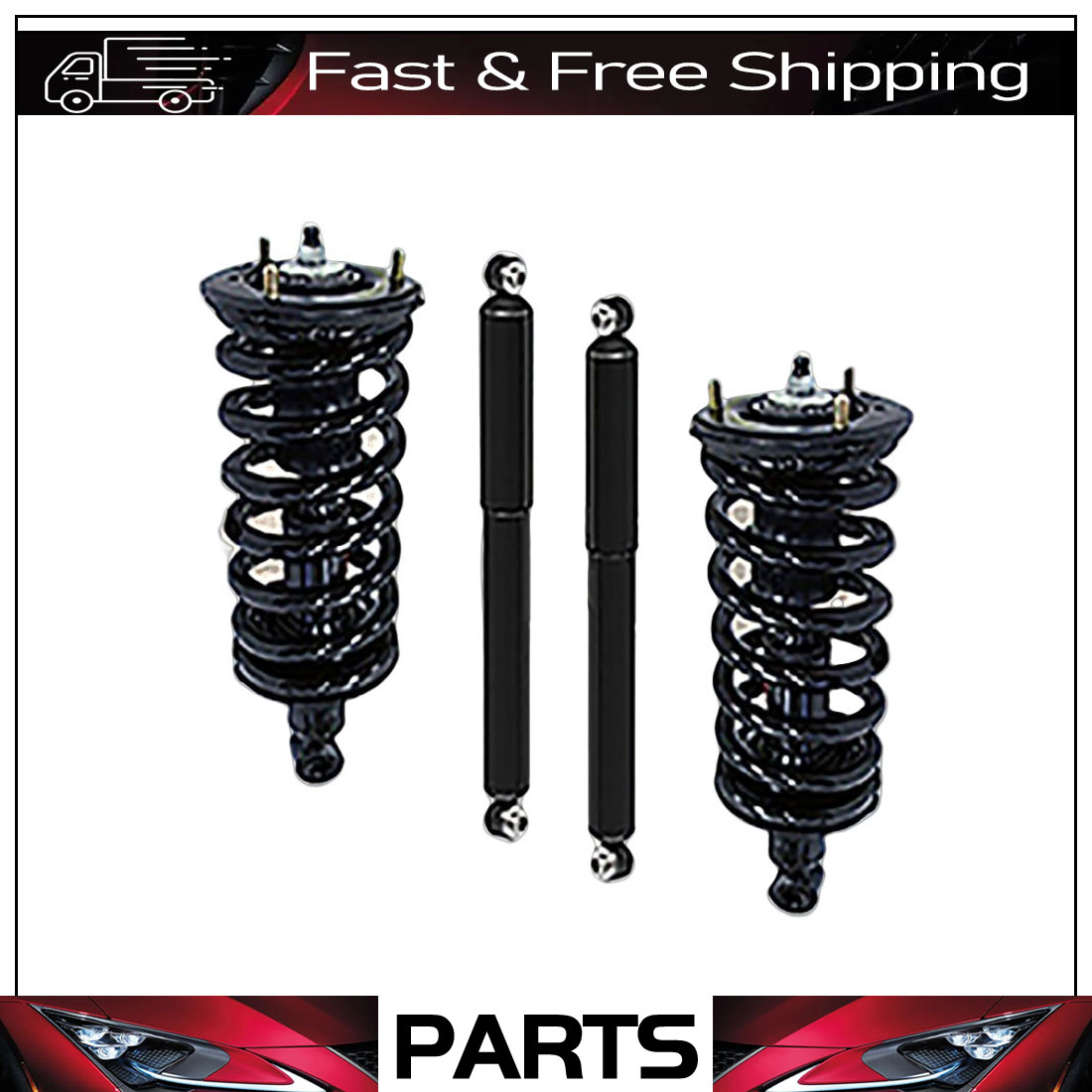 Fits 2017-2023 Nissan Titan 4WD Monroe Front Struts & Rear Shocks